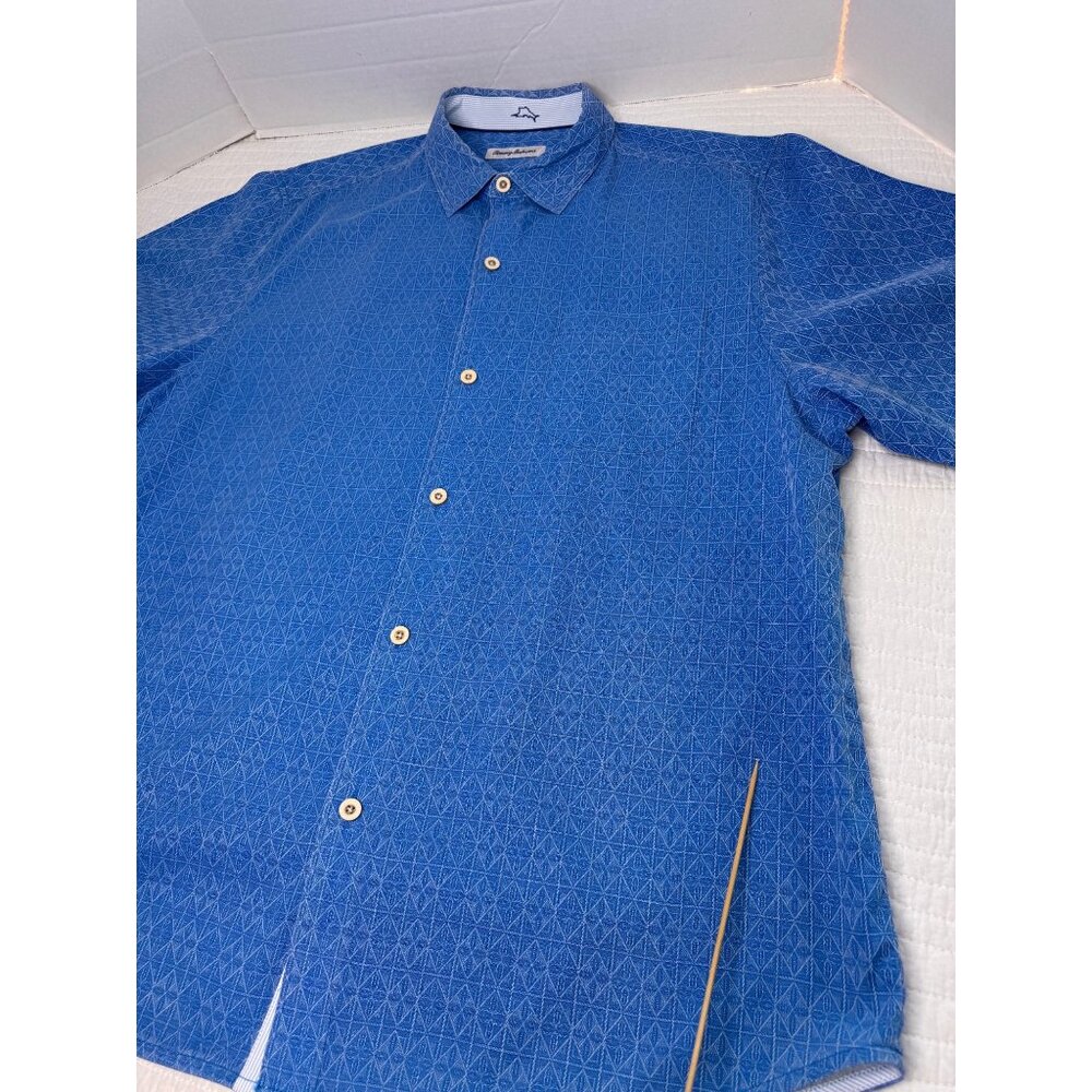 Tommy Bahama 100% Silk Blue Shirt Button Up SZ XL/TG Luxury - Picture 10 of 12